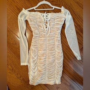 White Mesh Nude Maura dress
